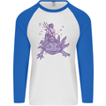 Poseidon Riding an Axaloti Mens L/S Baseball T-Shirt White/Royal Blue