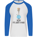 Just a Vase Funny Bong Weed Cannabis Drugs Mens L/S Baseball T-Shirt White/Royal Blue