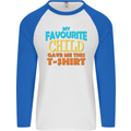 My Favourite Child Gave Me This Fathers Day Mens L/S Baseball T-Shirt White/Royal Blue