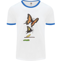 Butterfly Evolution Caterpillar Butterflies Mens Ringer T-Shirt White/Royal Blue