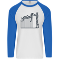 Robot Maintenance AI Futuristic SC-FI Mens L/S Baseball T-Shirt White/Royal Blue