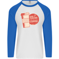 This Teacher Needs Coffee Funny Teaching Mens L/S Baseball T-Shirt White/Royal Blue