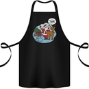 Rude Santa & Rudolf Christmas Funny Xmas Cotton Apron 100% Organic Black