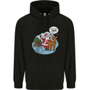 Rude Santa & Rudolf Christmas Funny Xmas Mens 80% Cotton Hoodie Black