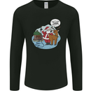 Rude Santa & Rudolf Christmas Funny Xmas Mens Long Sleeve T-Shirt Black