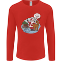 Rude Santa & Rudolf Christmas Funny Xmas Mens Long Sleeve T-Shirt Red