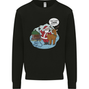 Rude Santa & Rudolf Christmas Funny Xmas Mens Sweatshirt Jumper Black