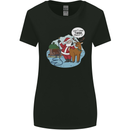 Rude Santa & Rudolf Christmas Funny Xmas Womens Wider Cut T-Shirt Black