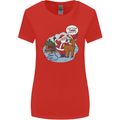 Rude Santa & Rudolf Christmas Funny Xmas Womens Wider Cut T-Shirt Red