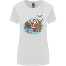 Rude Santa & Rudolf Christmas Funny Xmas Womens Wider Cut T-Shirt White
