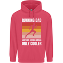 Running Dad Cross Country Marathon Runner Childrens Kids Hoodie Heliconia