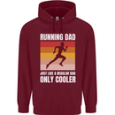Running Dad Cross Country Marathon Runner Childrens Kids Hoodie Maroon