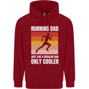 Running Dad Cross Country Marathon Runner Childrens Kids Hoodie Red
