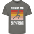 Running Dad Cross Country Marathon Runner Kids T-Shirt Childrens Charcoal