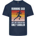 Running Dad Cross Country Marathon Runner Kids T-Shirt Childrens Navy Blue