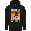 Running Dad Cross Country Marathon Runner Mens 80% Cotton Hoodie Black