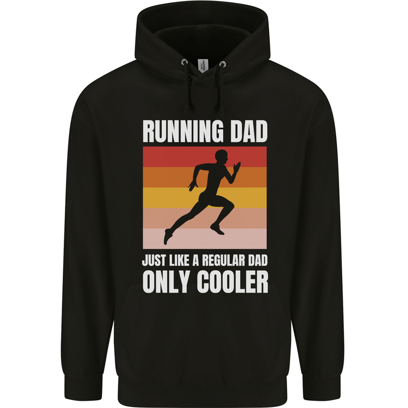Running Dad Cross Country Marathon Runner Mens 80% Cotton Hoodie Black