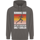 Running Dad Cross Country Marathon Runner Mens 80% Cotton Hoodie Charcoal