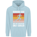 Running Dad Cross Country Marathon Runner Mens 80% Cotton Hoodie Light Blue