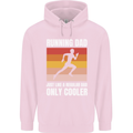 Running Dad Cross Country Marathon Runner Mens 80% Cotton Hoodie Light Pink