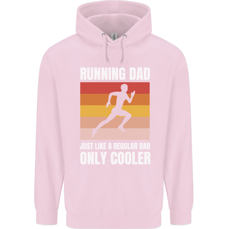 Running Dad Cross Country Marathon Runner Mens 80% Cotton Hoodie Light Pink