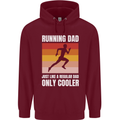 Running Dad Cross Country Marathon Runner Mens 80% Cotton Hoodie Maroon