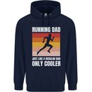 Running Dad Cross Country Marathon Runner Mens 80% Cotton Hoodie Navy Blue