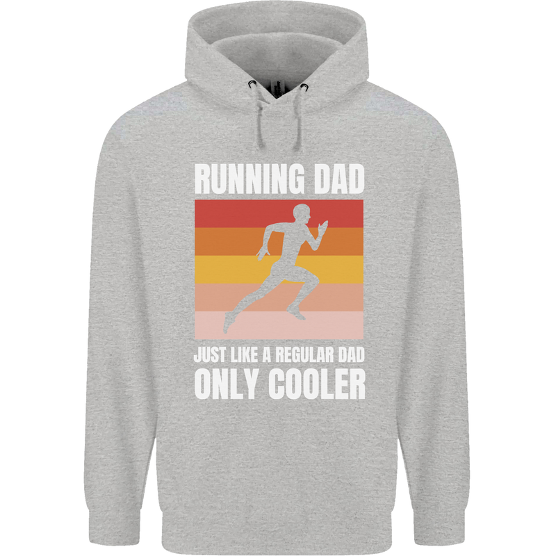 Running Dad Cross Country Marathon Runner Mens 80% Cotton Hoodie Sports Grey