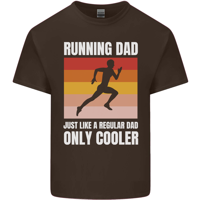 Running Dad Cross Country Marathon Runner Mens Cotton T-Shirt Tee Top Dark Chocolate