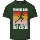 Running Dad Cross Country Marathon Runner Mens Cotton T-Shirt Tee Top Forest Green