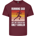 Running Dad Cross Country Marathon Runner Mens Cotton T-Shirt Tee Top Maroon