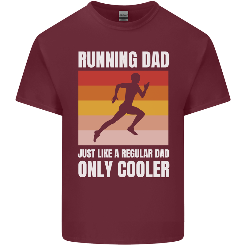 Running Dad Cross Country Marathon Runner Mens Cotton T-Shirt Tee Top Maroon