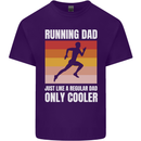 Running Dad Cross Country Marathon Runner Mens Cotton T-Shirt Tee Top Purple