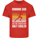 Running Dad Cross Country Marathon Runner Mens Cotton T-Shirt Tee Top Red