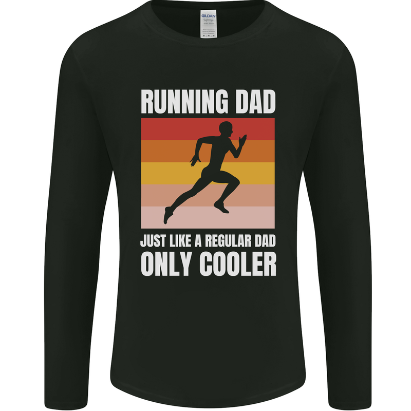 Running Dad Cross Country Marathon Runner Mens Long Sleeve T-Shirt Black