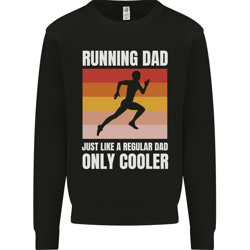 Running Dad Cross Country Marathon Runner Mens Sweatshirt Jumper Black