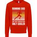 Running Dad Cross Country Marathon Runner Mens Sweatshirt Jumper Bright Red