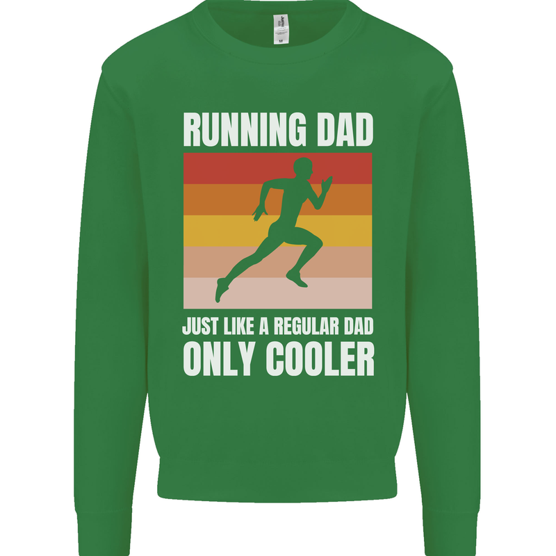 Running Dad Cross Country Marathon Runner Mens Sweatshirt Jumper Irish Green
