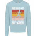 Running Dad Cross Country Marathon Runner Mens Sweatshirt Jumper Light Blue