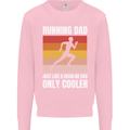 Running Dad Cross Country Marathon Runner Mens Sweatshirt Jumper Light Pink