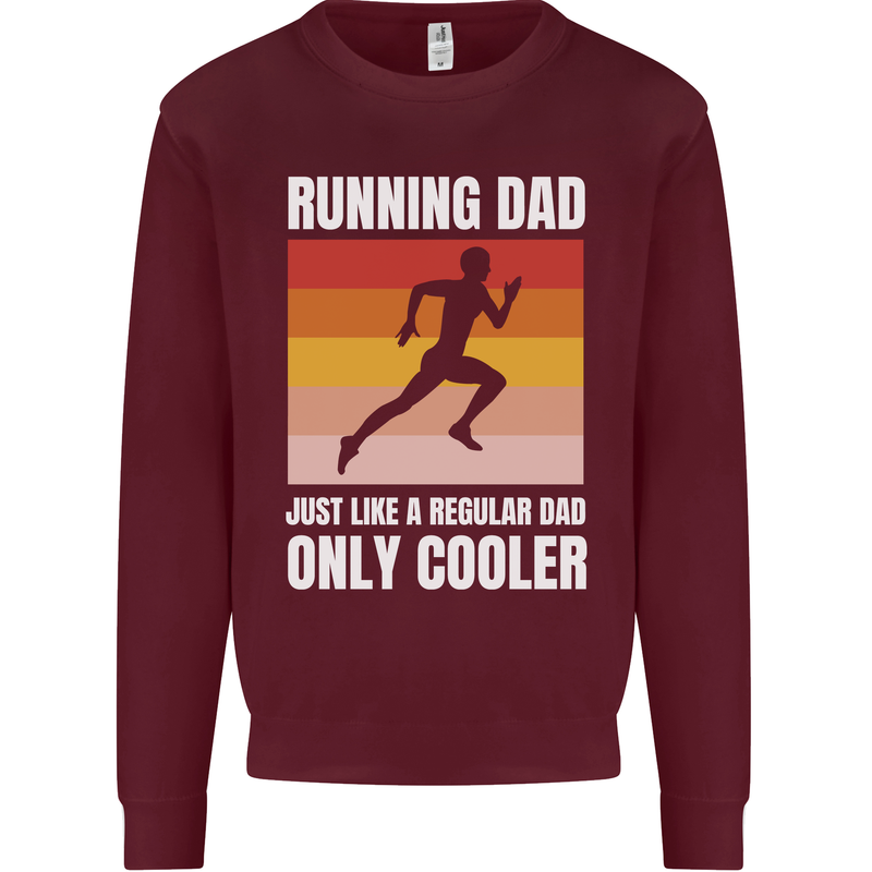 Running Dad Cross Country Marathon Runner Mens Sweatshirt Jumper Maroon