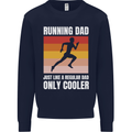 Running Dad Cross Country Marathon Runner Mens Sweatshirt Jumper Navy Blue