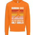 Running Dad Cross Country Marathon Runner Mens Sweatshirt Jumper Orange