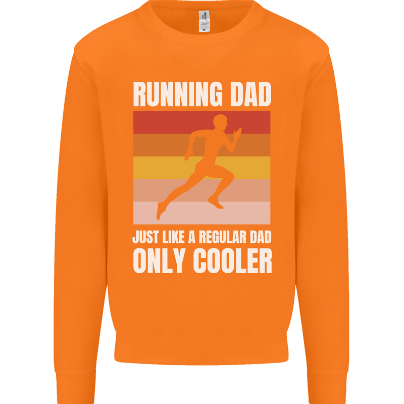 Running Dad Cross Country Marathon Runner Mens Sweatshirt Jumper Orange