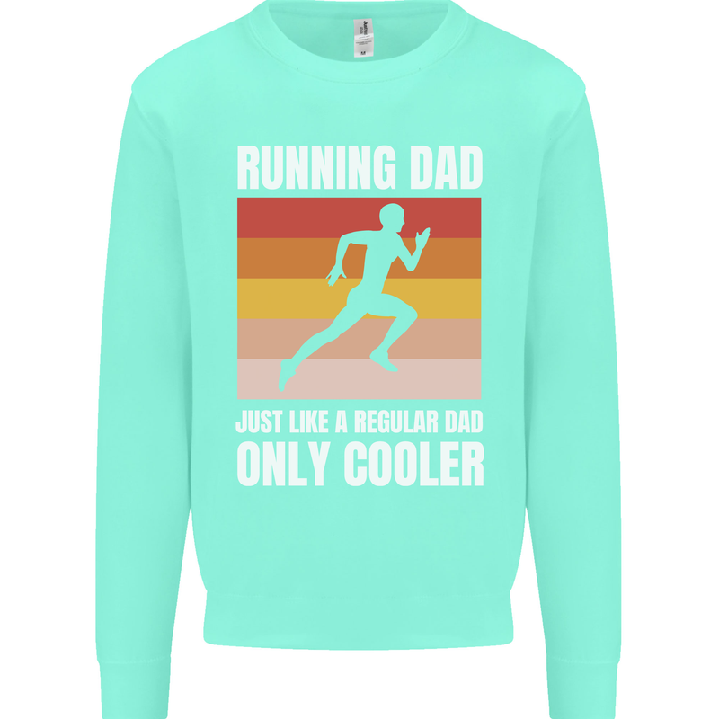 Running Dad Cross Country Marathon Runner Mens Sweatshirt Jumper Peppermint