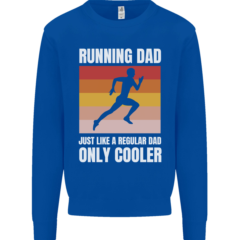 Running Dad Cross Country Marathon Runner Mens Sweatshirt Jumper Royal Blue