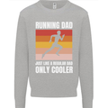 Running Dad Cross Country Marathon Runner Mens Sweatshirt Jumper Sports Grey