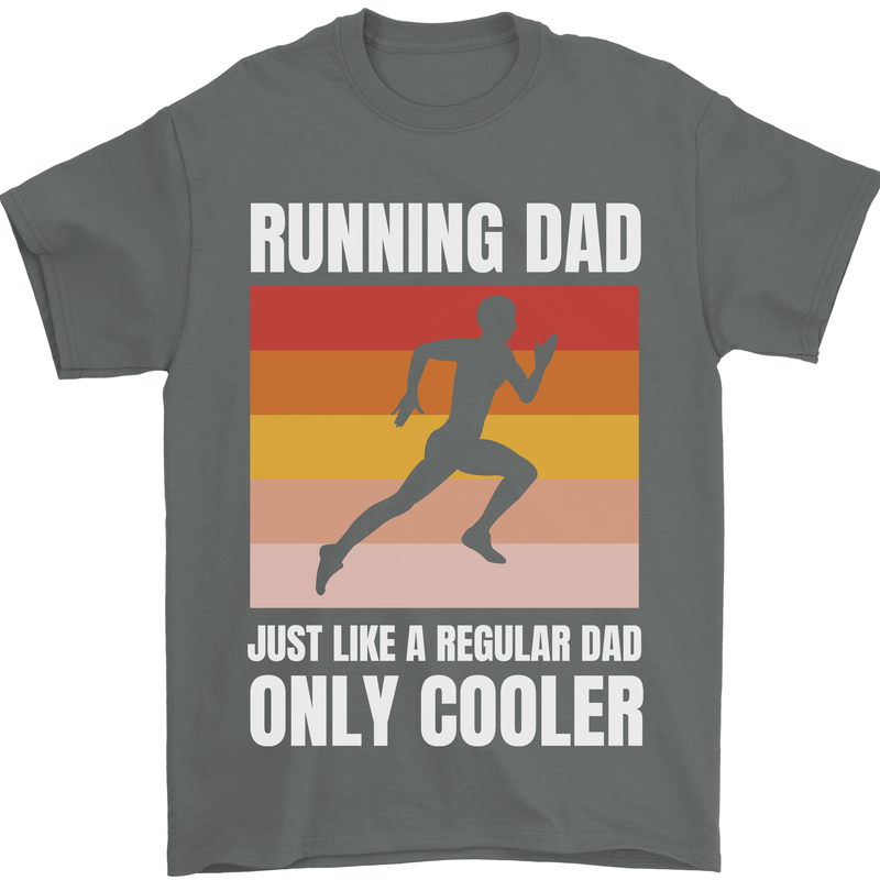 Running Dad Cross Country Marathon Runner Mens T-Shirt 100% Cotton Charcoal