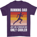 Running Dad Cross Country Marathon Runner Mens T-Shirt 100% Cotton Purple