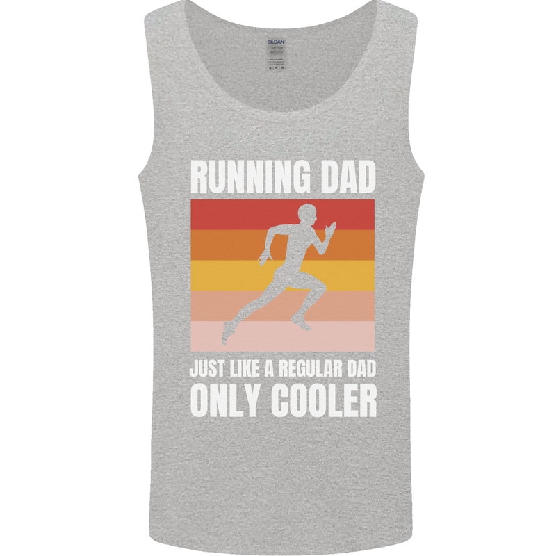 Running Dad Cross Country Marathon Runner Mens Vest Tank Top Sports Grey
